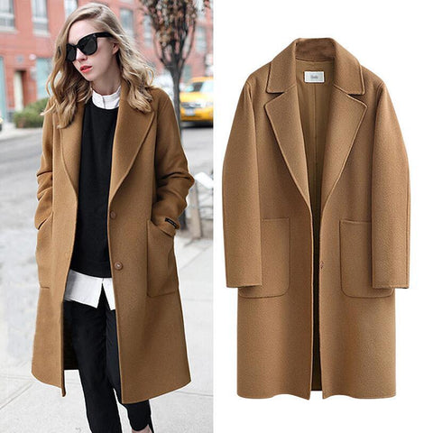 Autumn and winter double-sided woolen coat long loose coat m300541