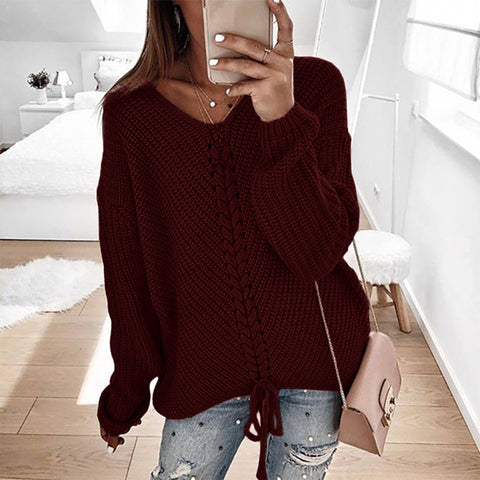 Autumn and winter sweater women's fashion loose splicing m300635