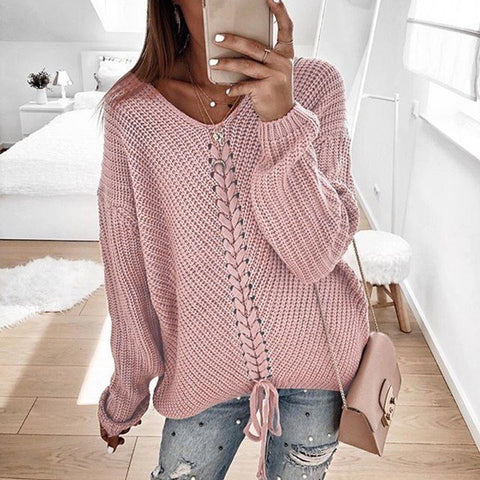 Autumn and winter sweater women's fashion loose splicing m300635