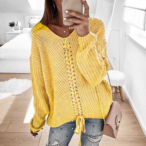 Autumn and winter sweater women's fashion loose splicing m300635