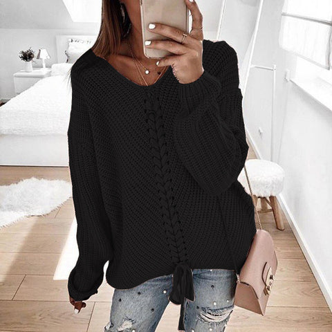 Autumn and winter sweater women's fashion loose splicing m300635