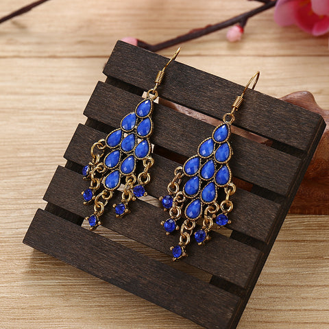 Accessory peacock tassel fanned earrings m3331112