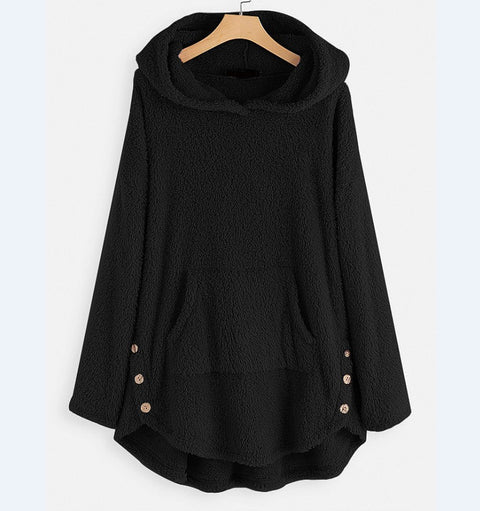 Hooded pullover long-sleeved double-sided velvet medium and long sweater m300435