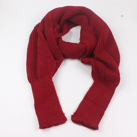 Korean version woolen scarf extended neck shawl strap sleeve knit scarf m5010549