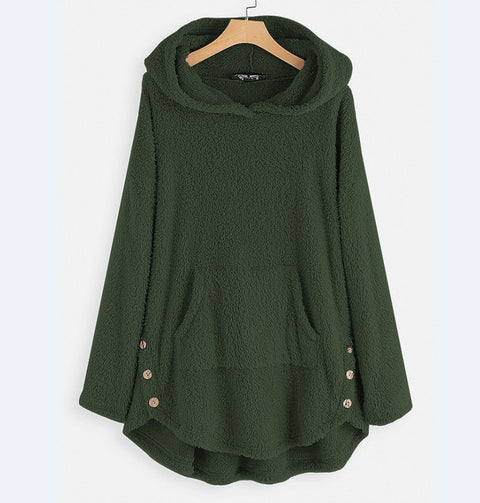 Hooded pullover long-sleeved double-sided velvet medium and long sweater m300435