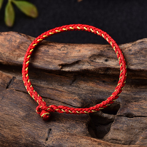 Natal year red rope bracelet, hand-woven four-sided eight-strand red rope ethnic style hand rope m3331242