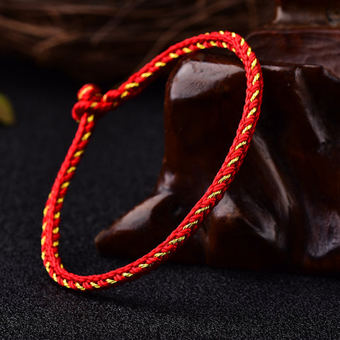 Natal year red rope bracelet, hand-woven four-sided eight-strand red rope ethnic style hand rope m3331242