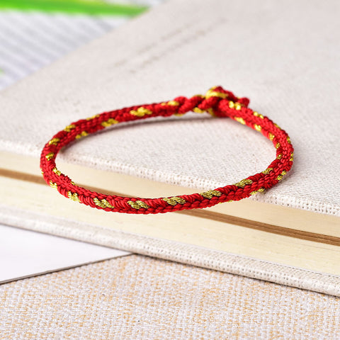 Natal year red rope bracelet, hand-woven four-sided eight-strand red rope ethnic style hand rope m3331242