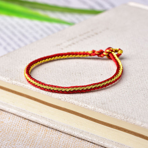 Natal year red rope bracelet, hand-woven four-sided eight-strand red rope ethnic style hand rope m3331242