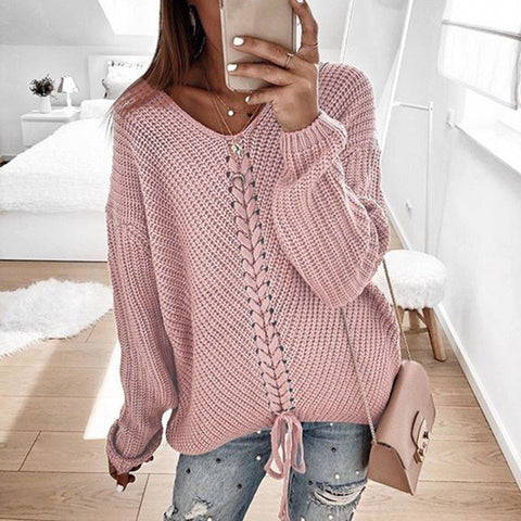 Autumn and winter sweater women's fashion loose splicing m300635