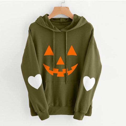 Loose Hooded Printed Casual Sweatshirt Female M300224