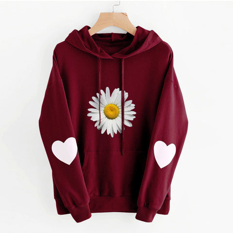 Loose Hooded Printed Casual Sweatshirt Female M300224