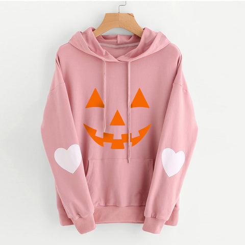 Loose Hooded Printed Casual Sweatshirt Female M300224