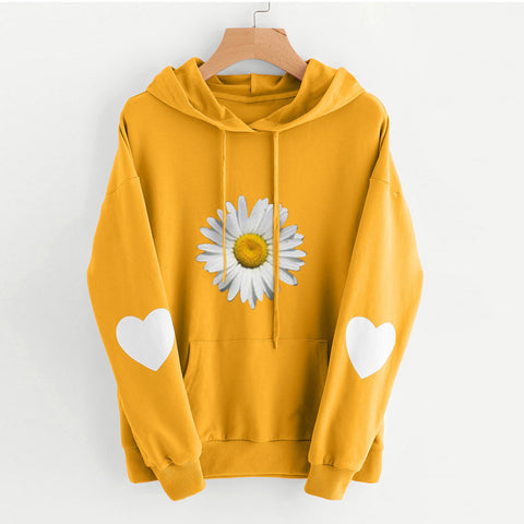 Loose Hooded Printed Casual Sweatshirt Female M300224