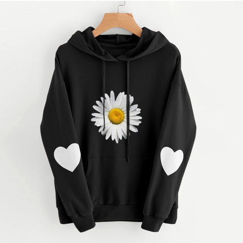 Loose Hooded Printed Casual Sweatshirt Female M300224