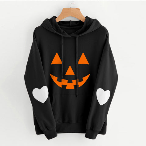 Loose Hooded Printed Casual Sweatshirt Female M300224