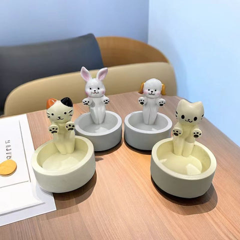 Light luxury wind cartoon kitten candle holder heating decoration m3331017