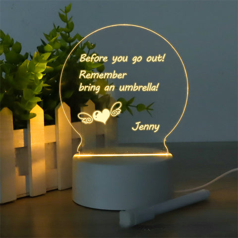 Illuminated message board creative USB plug-in bedside lamp m3330905