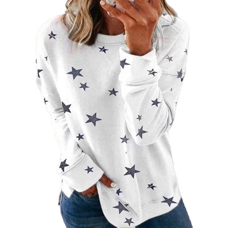 Loose large size long-sleeved T-shirt printed sweater m300593