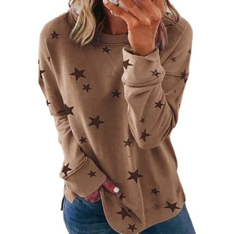 Loose large size long-sleeved T-shirt printed sweater m300593