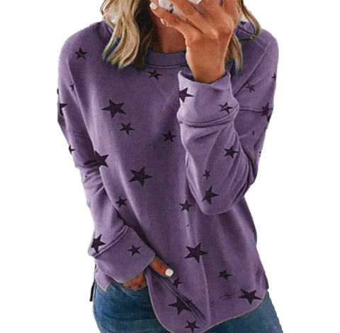 Loose large size long-sleeved T-shirt printed sweater m300593