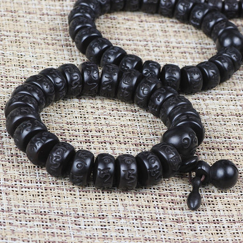 Ethnic style natural lightning strike jujube Buddha beads bracelet wooden jewelry m3331238