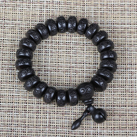 Ethnic style natural lightning strike jujube Buddha beads bracelet wooden jewelry m3331238