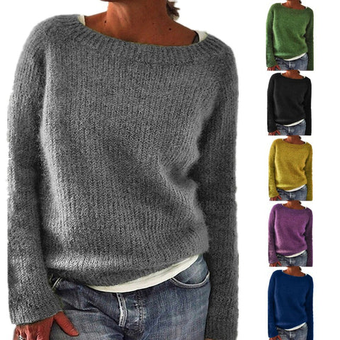 Solid color basic sweater knitted sweater m300507