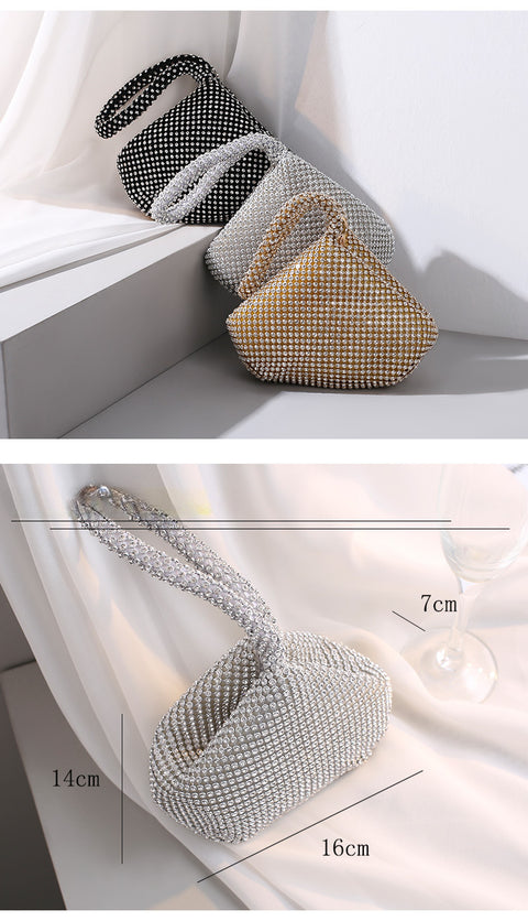 Banquet bag, handmade rhinestone, evening dress bag, hand-held banquet bag  m3331047