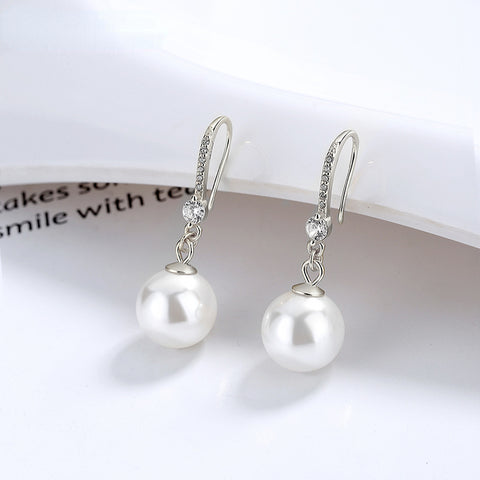 Pure Silver Pearl Earrings Zhen M3331125