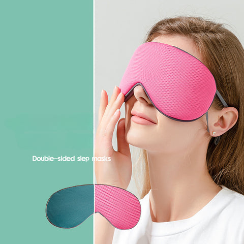 Lunch break ice silk eye mask for women with hanging ears, double-sided warm and cool breathable eye mask, outdoor light blocking sleep eye mask, m3330671