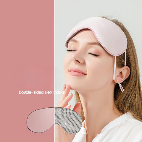 Lunch break ice silk eye mask for women with hanging ears, double-sided warm and cool breathable eye mask, outdoor light blocking sleep eye mask, m3330671