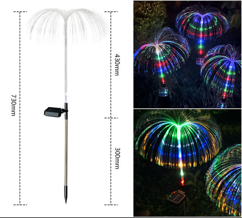 Solar atmosphere decorative light LED fiber jellyfish outdoor waterproof lawn lamp m3330923