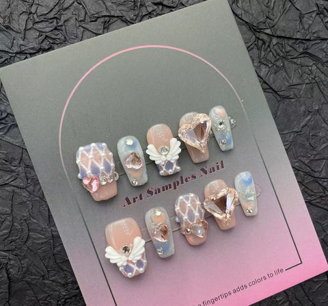 Pure handmade armor angel wings nail sticker m3331212