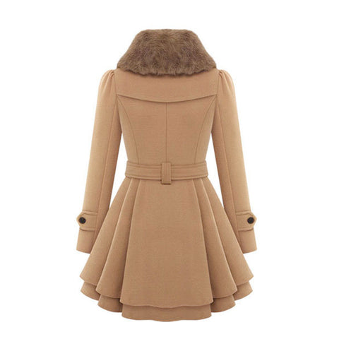 Women's clothing slim-fitting long woolen jacket double-breasted woolen trench coat women's m300531