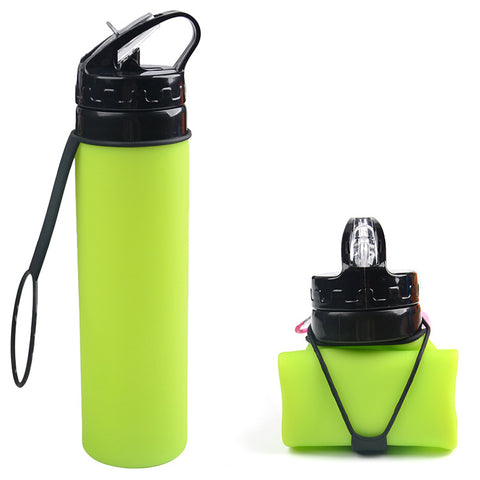 600ml Outdoor Cycling Water Cup Portable Foldable Silicone Water Bag Gift Sports Water Bottle M3330622