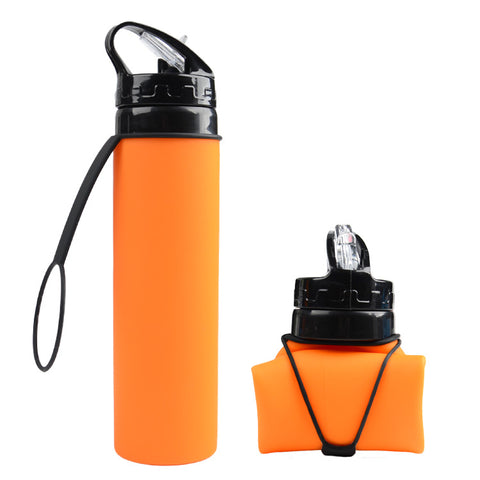 600ml Outdoor Cycling Water Cup Portable Foldable Silicone Water Bag Gift Sports Water Bottle M3330622