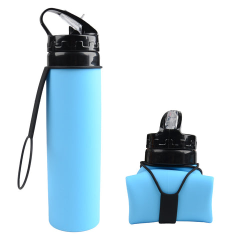 600ml Outdoor Cycling Water Cup Portable Foldable Silicone Water Bag Gift Sports Water Bottle M3330622