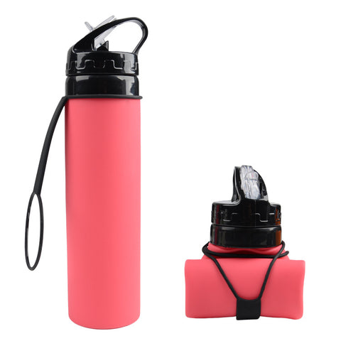 600ml Outdoor Cycling Water Cup Portable Foldable Silicone Water Bag Gift Sports Water Bottle M3330622