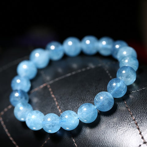 Natural Brazilian Aquamarine Bracelet Bead Single Circle Ice Crystal Bracelet Jewelry m3331240