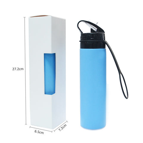 600ml Outdoor Cycling Water Cup Portable Foldable Silicone Water Bag Gift Sports Water Bottle M3330622