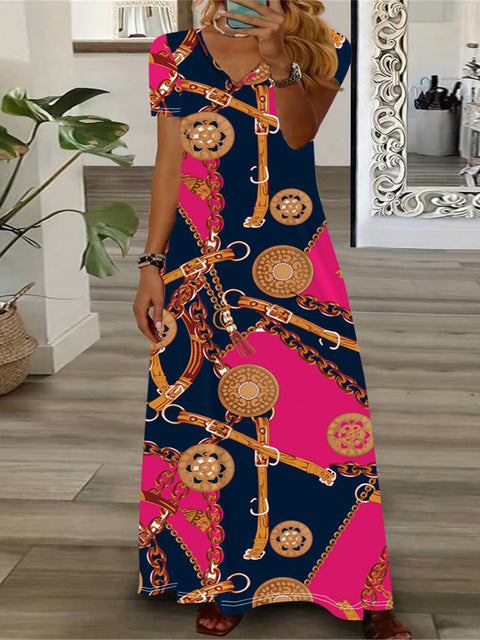 Printed fashion ethnic style dress women's m300005