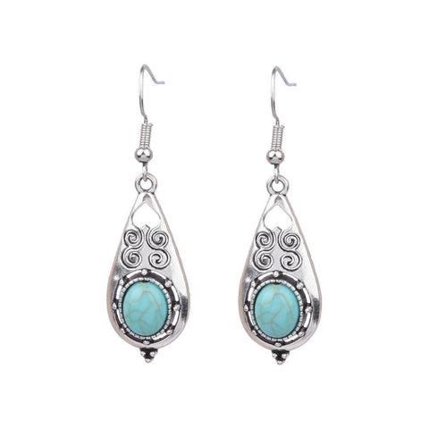 Beach holiday fashion alloy geometric earrings female acrylic turquoise fashion texture earrings m5010555