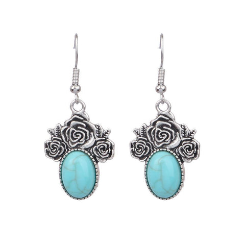 Beach holiday fashion alloy geometric earrings female acrylic turquoise fashion texture earrings m5010555