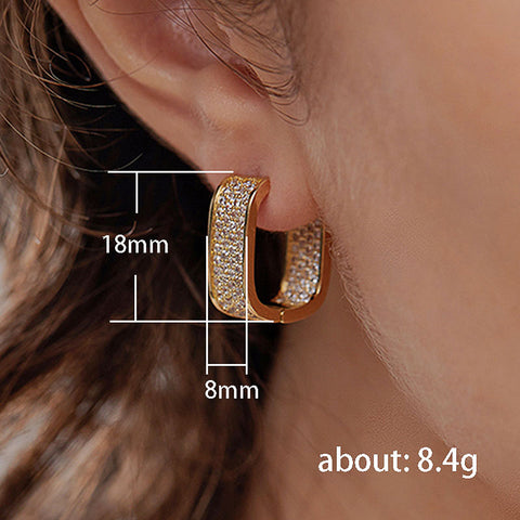 Europe and America light luxury micro-inlaid zircon ear buckle m3331045