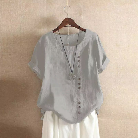 Loose cotton and linen T-shirt cotton and linen women's clothing m300111