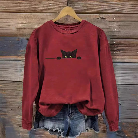 Autumn and winter new loose round neck pullover animal print sweater m300894