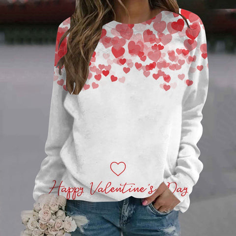 Crew neck printed women's long-sleeved sweater m300913