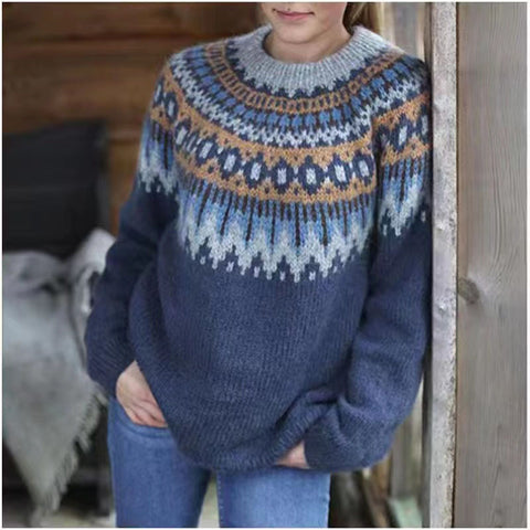 Sweater acrylic thick needle thickened jacquard sweater m300563