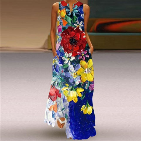 V-neck Floral Dress M300202